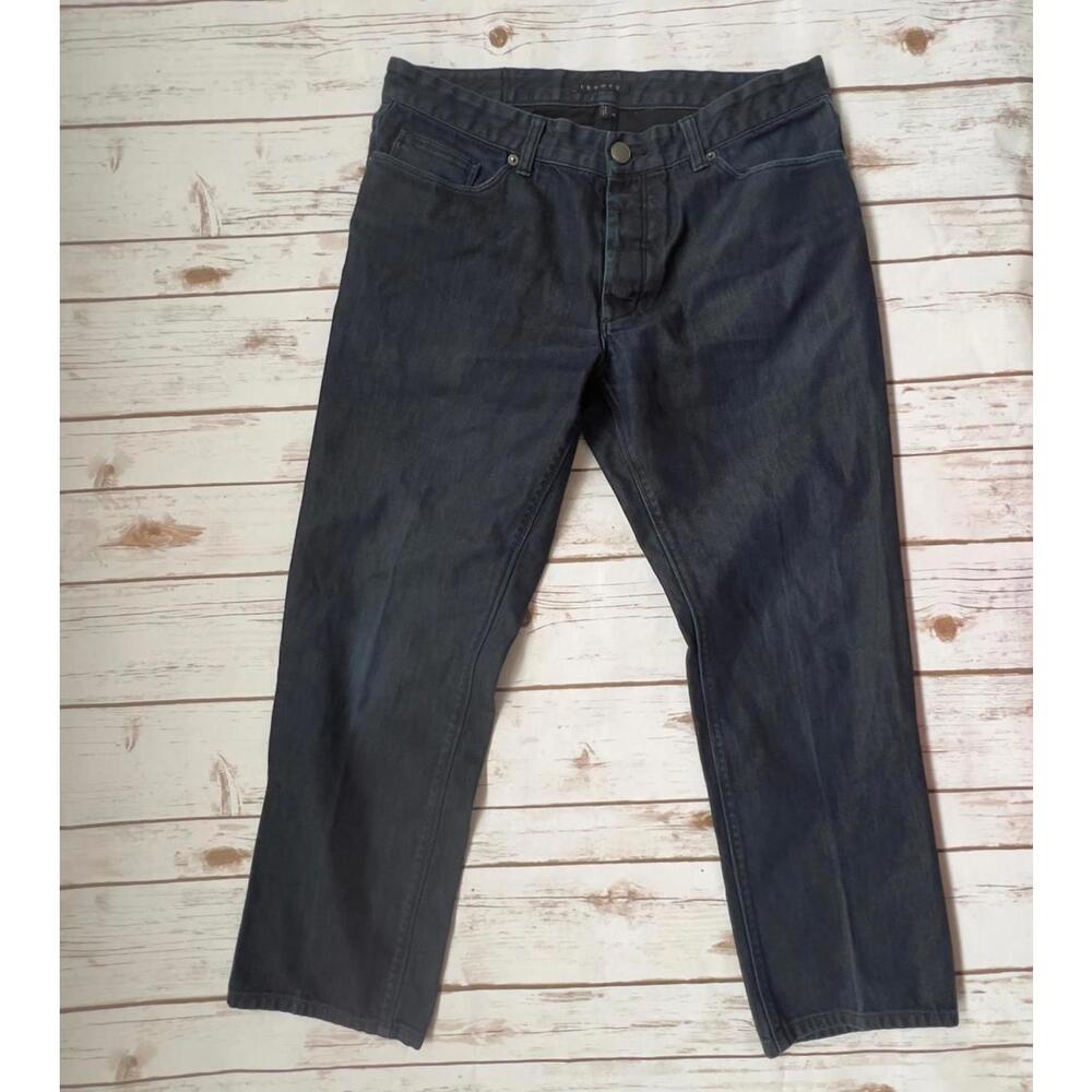 Theory‎ Jeans Dark Indigo Straight Leg 100% Cotton Button Fly Size 34